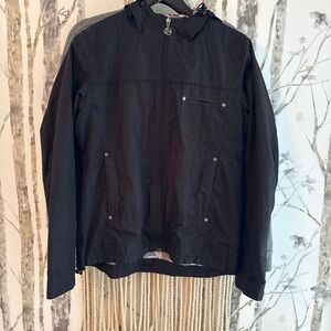 Women's Black Hooded Windbreaker